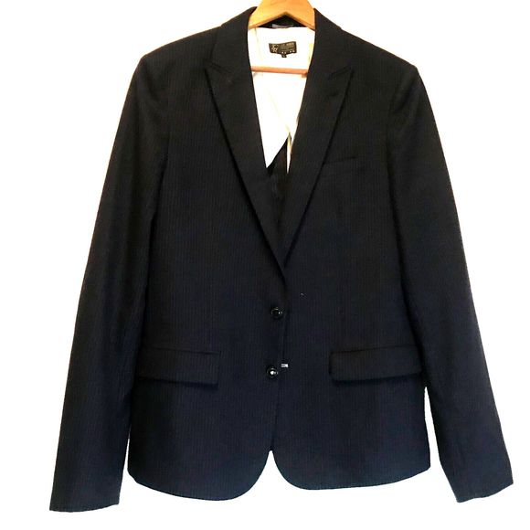 Never worn J.C. Rags Pinstripe Wool Blazer Tailored Fit Surgeon's Cuff Men L - Picture 1 of 11
